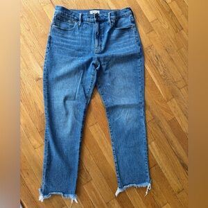 Madewell Blue Frayed Hem Jeans